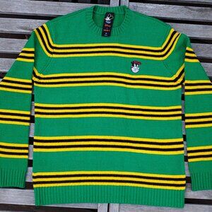 Forever 21 Disney knit sweater colorblock stripe embroidered peg leg Pete preppy